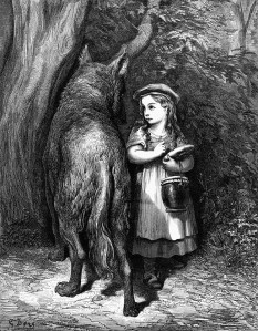 Illustration of the Grimms' Fairy Tale Little Red Riding Hood